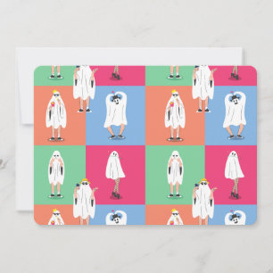 ghost halloween colorblock ghouls funny invitation