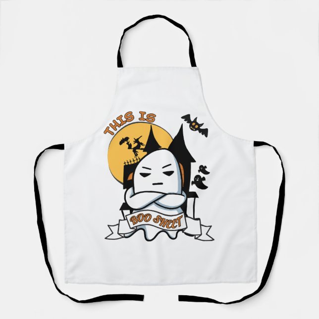 Ghost Halloween Costume Funny Boo Apron (Front)