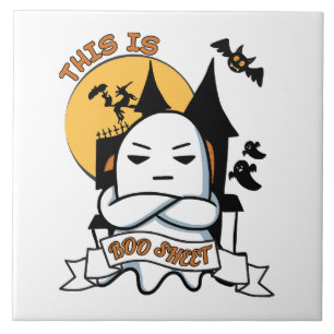 Ghost Halloween Costume Funny Boo Ceramic Tile