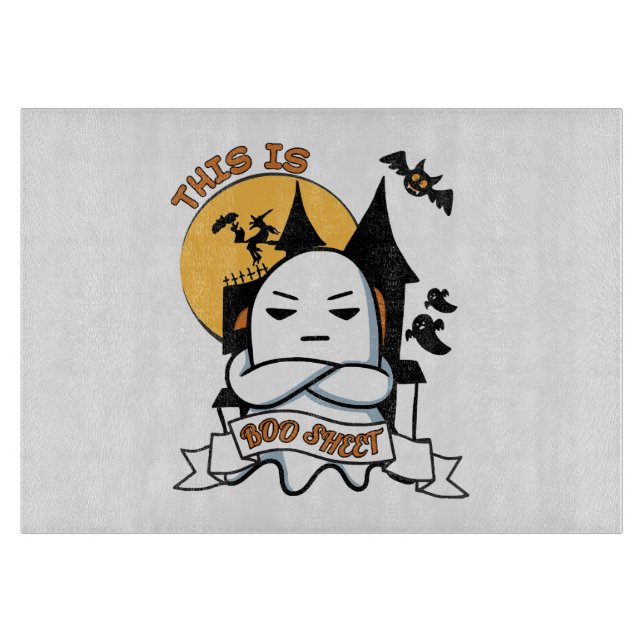 Ghost Halloween Costume Funny Boo Cutting Board (Front)