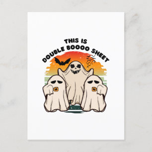 Ghost Halloween Costume Funny Boo Postcard