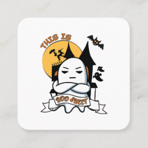 Ghost Halloween Costume Funny Boo Square Business Card