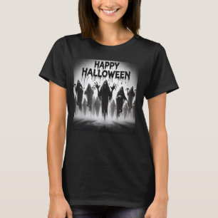 Ghost Halloween Costume Men Women Scary Ghost Hall T-Shirt