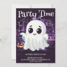 Ghost Halloween Cute Illustration Invitation