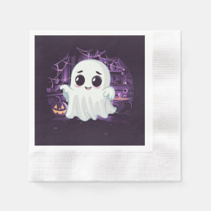 Ghost Halloween Cute Illustration Paper Napkin
