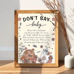 Ghost Halloween "Don't Say Baby" Baby Shower Game  Poster