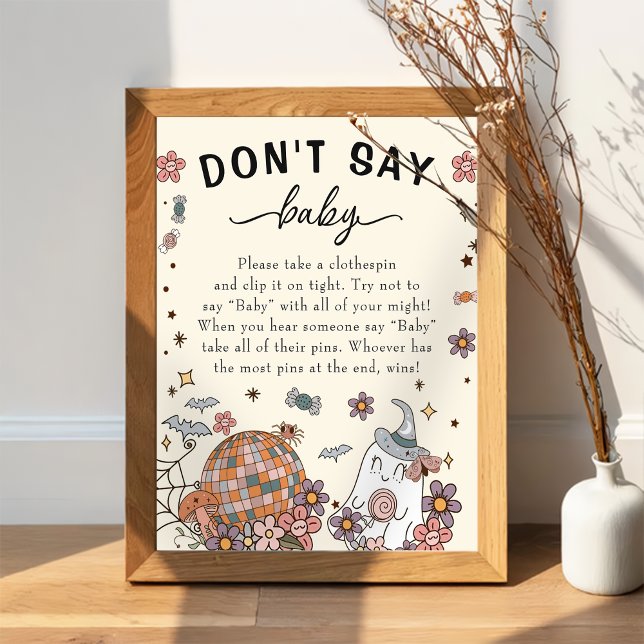 Ghost Halloween "Don't Say Baby" Baby Shower Game  Poster (Creator Uploaded)
