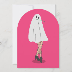 ghost halloween fishnet stockings legs invitation