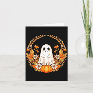 Ghost halloween floral  card