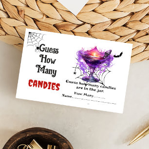 Ghost Halloween Guess How Many Candies Game Enclosure Card