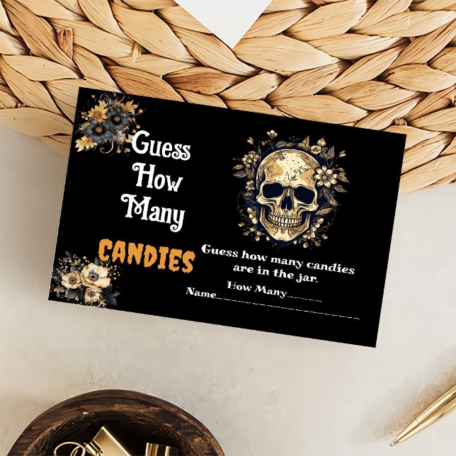 Ghost Halloween Guess How Many Candies Game Enclosure Card (Creator Uploaded)