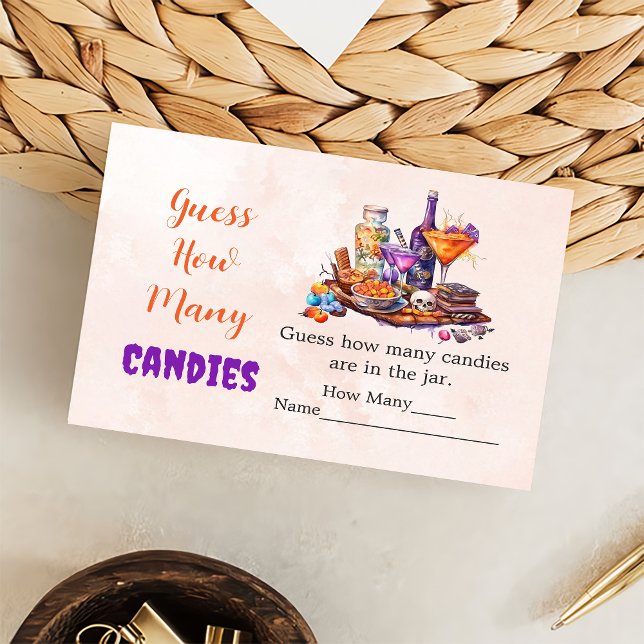 Ghost Halloween Guess How Many Candies Game Enclosure Card (Creator Uploaded)