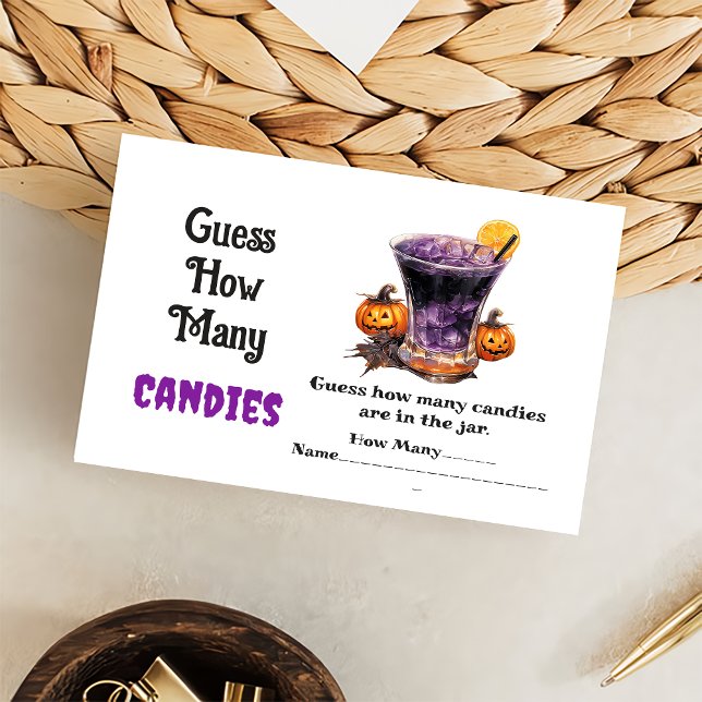 Ghost Halloween Guess How Many Candies Game Enclosure Card (Creator Uploaded)