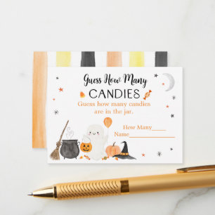 Ghost Halloween Guess How Many Candies Game Enclosure Card