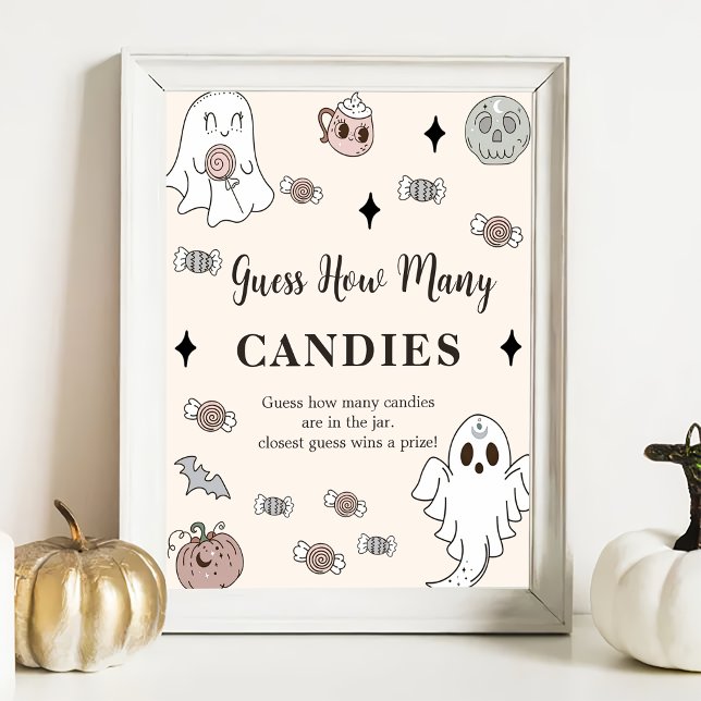 Ghost Halloween Guess How Many Candies Game Poster (Creator Uploaded)
