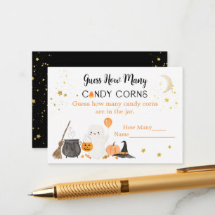Ghost Halloween Guess How Many Candy Corns Game Enclosure Card