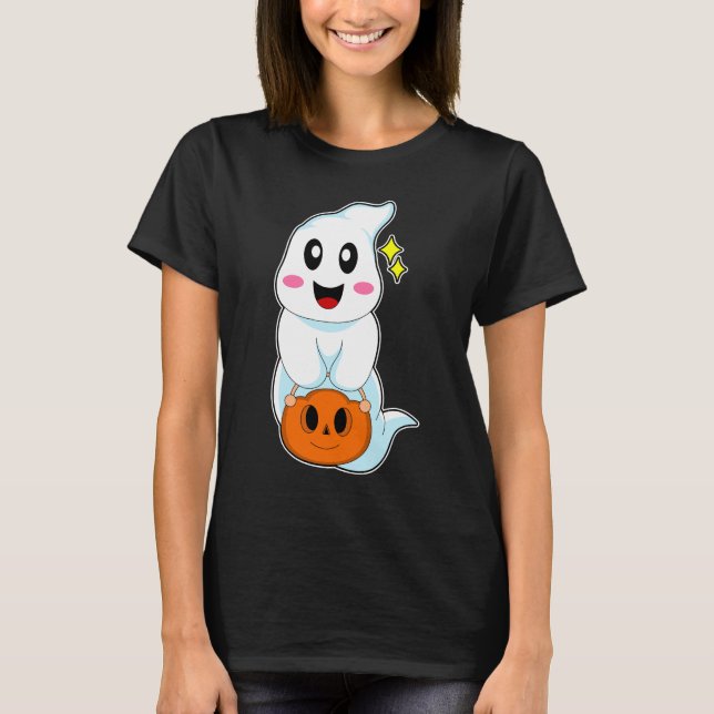 Ghost Halloween Handbag Pumpkin T-Shirt (Front)
