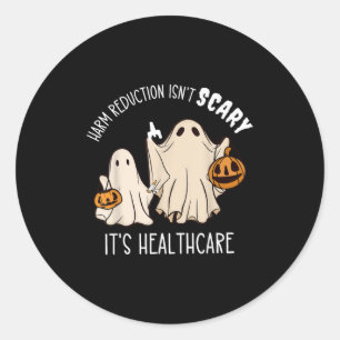 Ghost Halloween Harm Reduction Isnt Scary Its Heal Classic Round Sticker