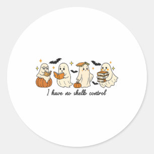 Ghost Halloween Library Reading Classic Round Sticker