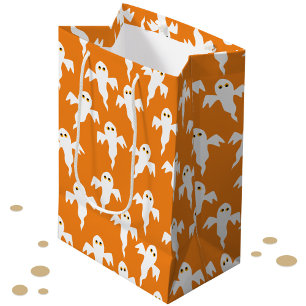 Ghost Halloween Orange Medium Gift Bag