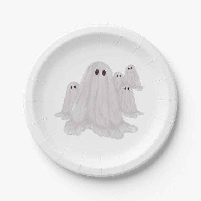 Ghost Halloween Paper Plate (Front)
