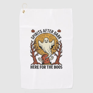 Ghost Halloween Shirt Vintage Engraving Spooky Par Golf Towel