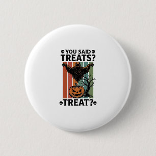 Ghost Halloween Shirt with Spooky Treat Pun and Pu 6 Cm Round Badge