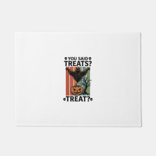 Ghost Halloween Shirt with Spooky Treat Pun and Pu Doormat