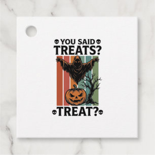 Ghost Halloween Shirt with Spooky Treat Pun and Pu Favour Tags