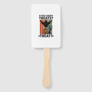 Ghost Halloween Shirt with Spooky Treat Pun and Pu Hand Fan