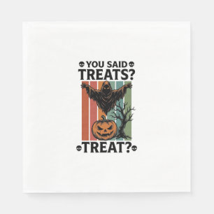 Ghost Halloween Shirt with Spooky Treat Pun and Pu Napkin