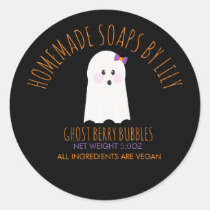  Ghost Halloween Soap Homemade Business  Classic Round Sticker
