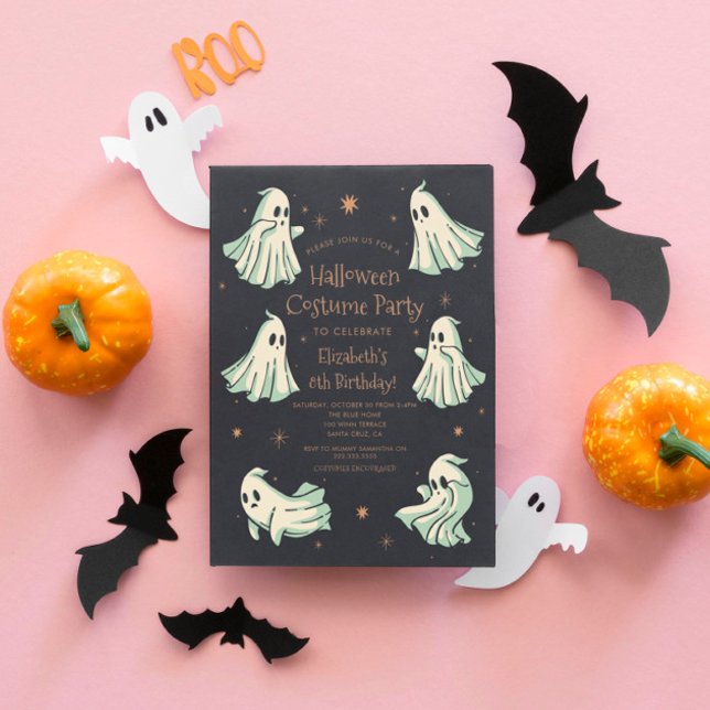Ghost Halloween Spooktacular Costum Birthday Party Invitation (Creator Uploaded)