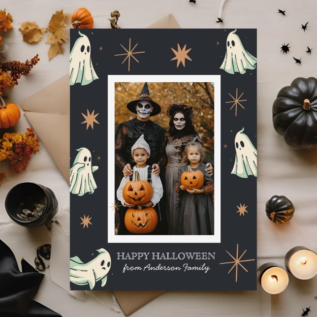 Ghost Halloween Spooktacular Family Photo  Holiday Card (Creator Uploaded)