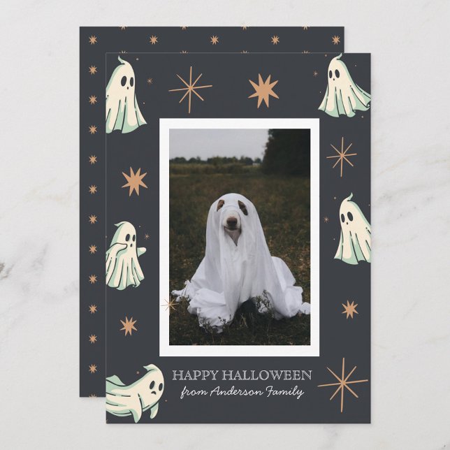 Ghost Halloween Spooktacular Family Photo  Holiday Card (Creator Uploaded)