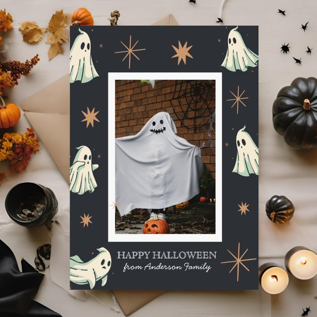 Ghost Halloween Spooktacular Family Photo  Holiday Card (Creator Uploaded)