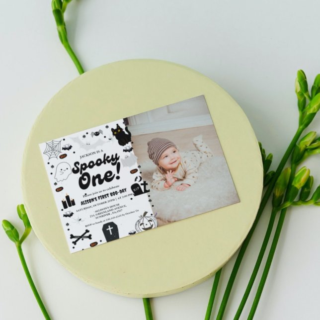 Ghost Halloween Spooky One First Birthday Invitation (Creator Uploaded)