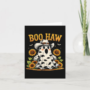 Ghost Halloween Spooky Western Funny Boo Haw Cowbo Card