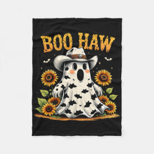 Ghost Halloween Spooky Western Funny Boo Haw Cowbo Fleece Blanket
