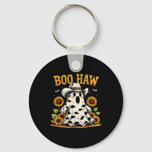 Ghost Halloween Spooky Western Funny Boo Haw Cowbo Key Ring