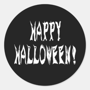 Ghost Halloween Text Classic Round Sticker