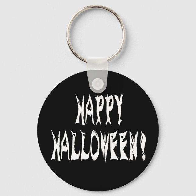 Ghost Halloween Text Key Ring (Front)