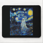 Ghost Halloween - Van Gogh Style - Starry Night  Mouse Pad<br><div class="desc">Ghost Halloween - Van Gogh Style - Starry Night</div>