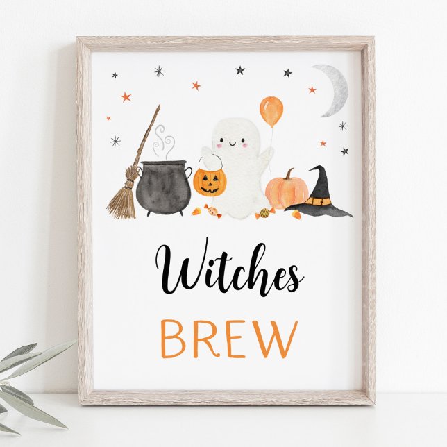 Ghost Halloween Witches Brew Drinks Sign (Creator Uploaded)