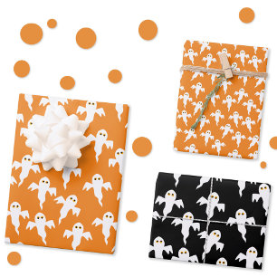 Ghost Halloween Wrapping Paper Sheet