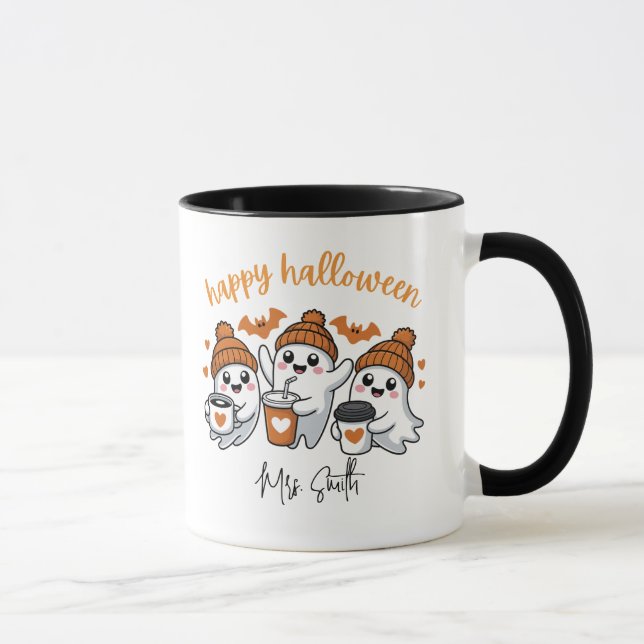 Ghost Happy Halloween Teacher Gift Mug (Right)