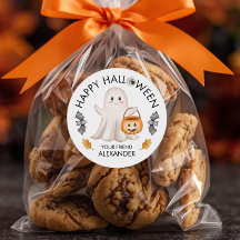 Ghost Happy Halloween Treat Bags for School Favour