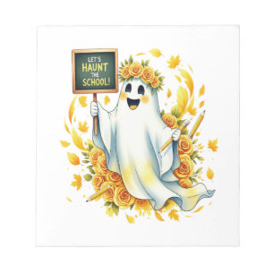 Ghost Haunt School Halloween Notepad