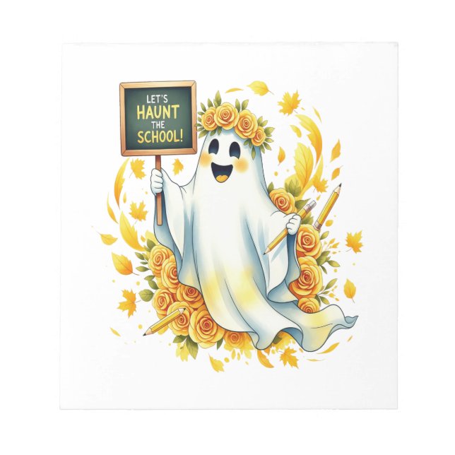 Ghost Haunt School Halloween Notepad (Front)