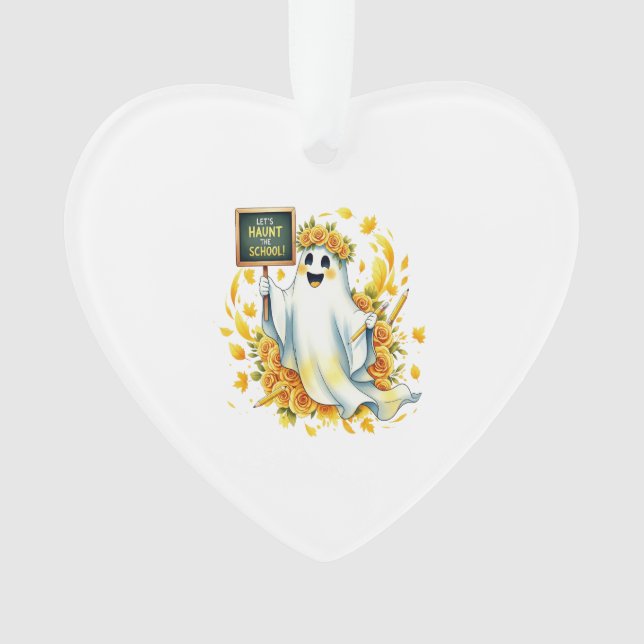 Ghost Haunt School Halloween Ornament (Front)